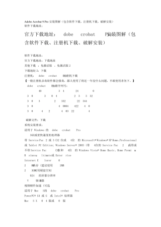 Adobe_Acrobat_9_Pro安装图解(包含软件下载、注册机下载、破解安装)