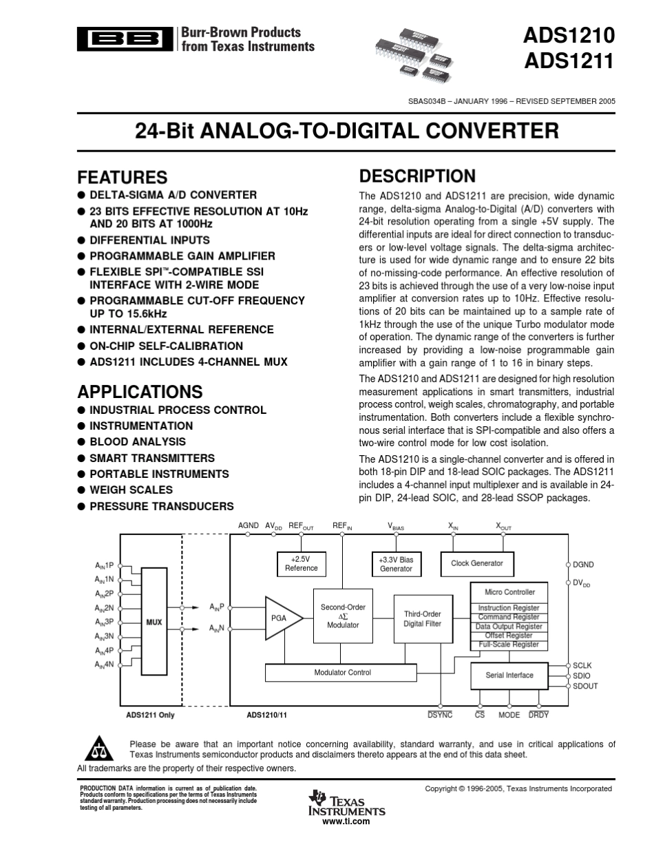 ads1211(24位模数转换器)_第1页