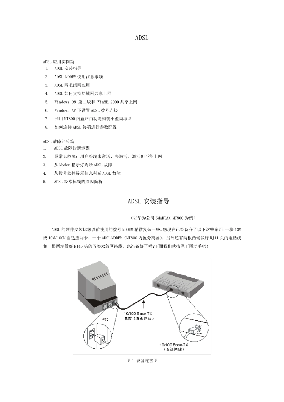 ADSL最常见故障：用户终端未激活、去激活、激活但不能上网_第1页