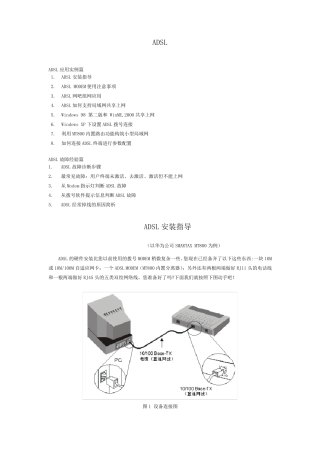 ADSL最常见故障：用户终端未激活、去激活、激活但不能上网