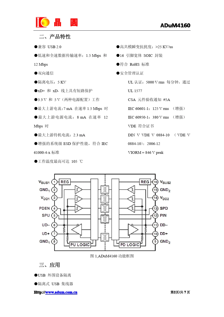 ADuM4160全速低速USB数字隔离器_第2页