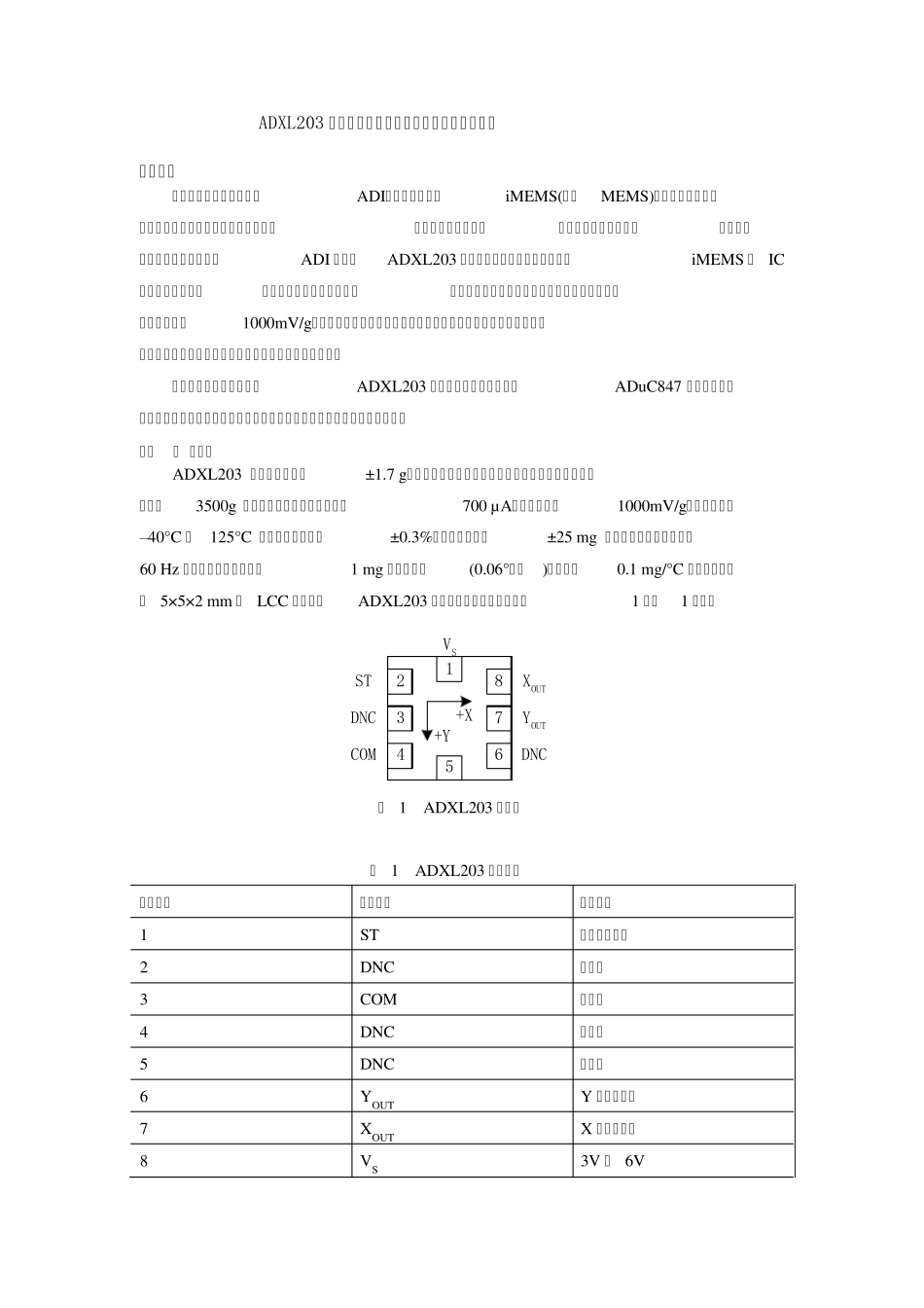 ADXL203型双轴加速计_第1页