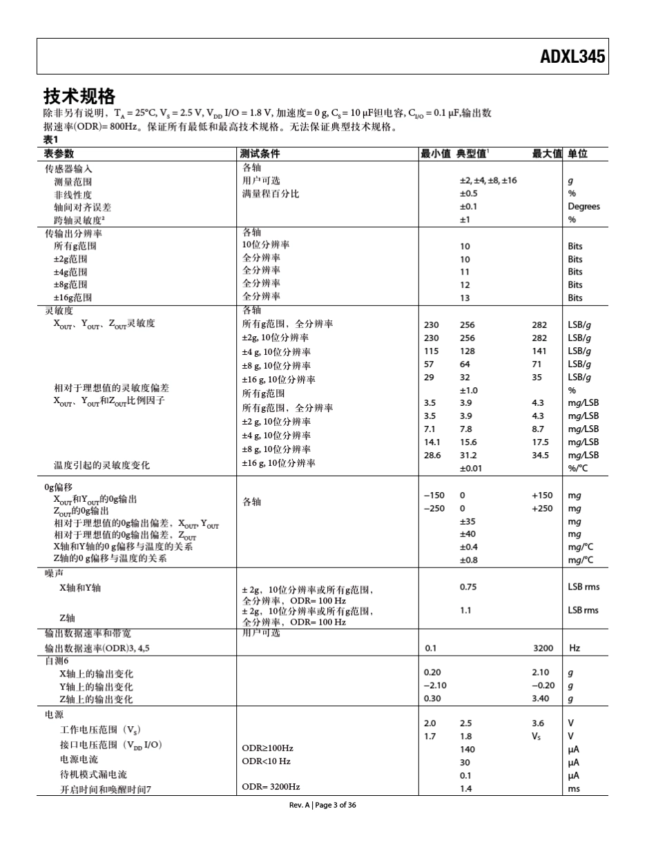 ADXL345中文PDF_第3页