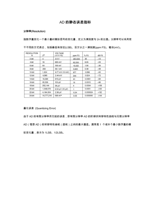 AD的静态误差指标