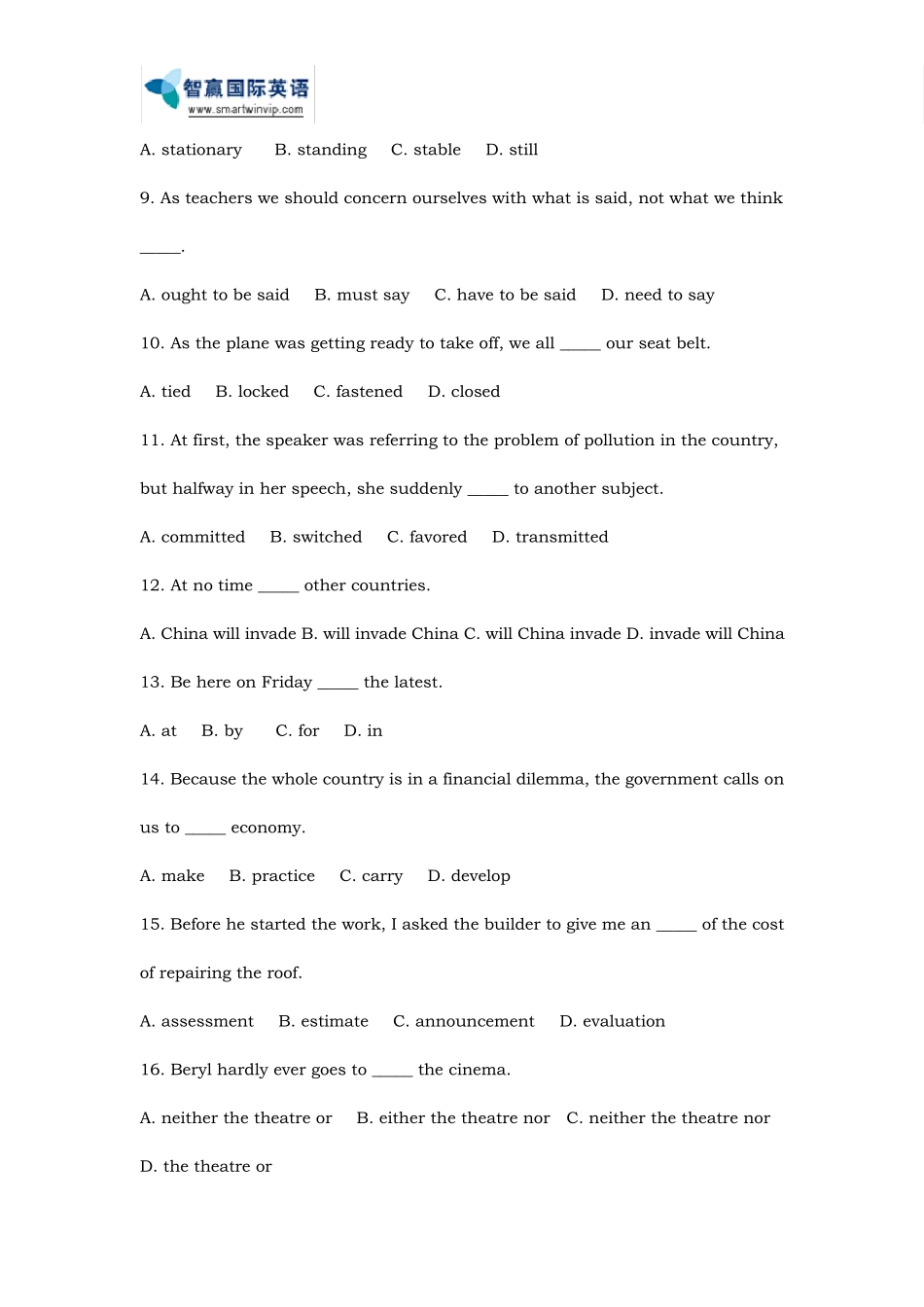 AEAS词汇语法模拟试题澳洲原版教材50题2_第2页