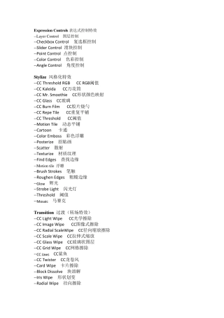 AE_CS5特效中英文对照表