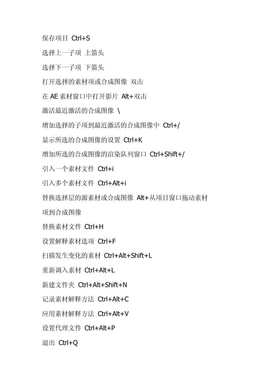 AE快捷键一览表Ctrl_第1页