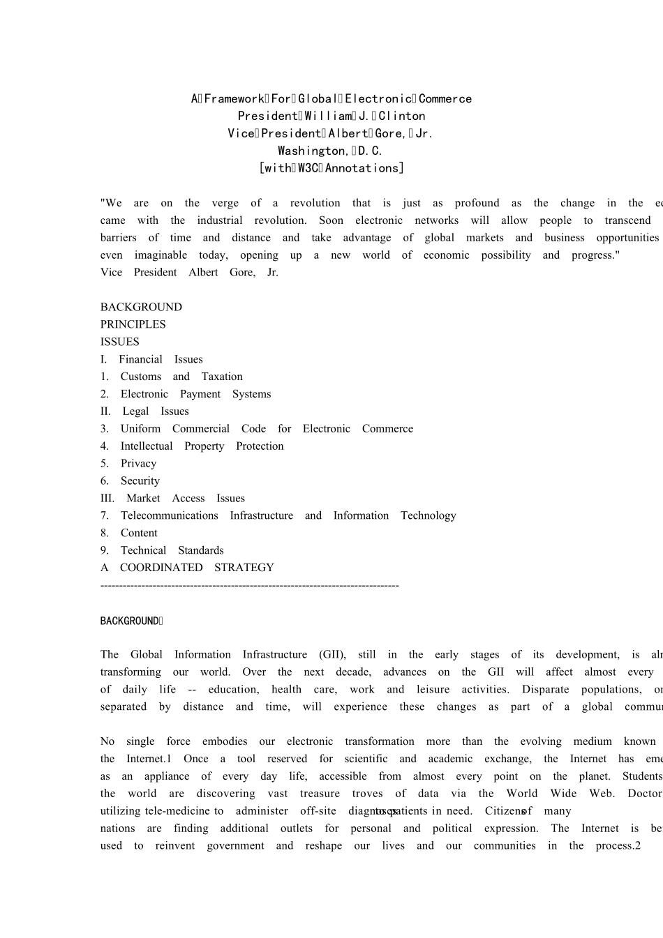 AFrameworkForGlobalElectronicCommerce_第1页