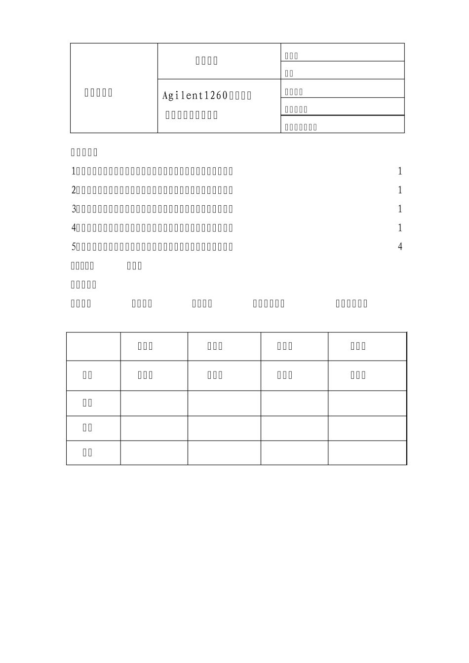Agilent1260高效液相色谱仪标准操作规程_第1页