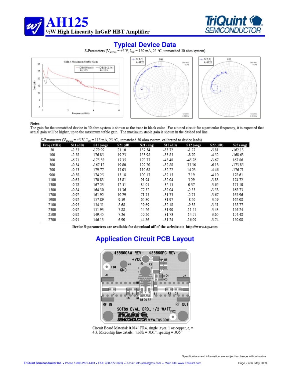 AH125射频放大器_第2页