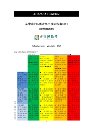 AHAASA缺血性卒中二级预防指南2011