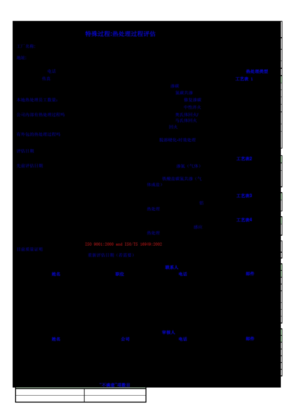 AIAG_CQI9热处理系统评估HTSA(Heat_Treat_System_Assessment)_审核表格中英文_第1页