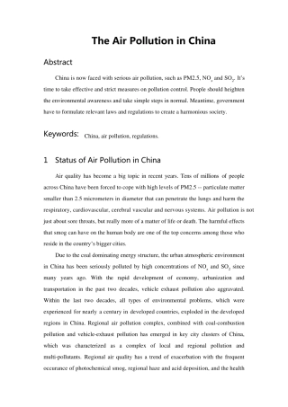 AirpollutioninChina中国空气污染英文