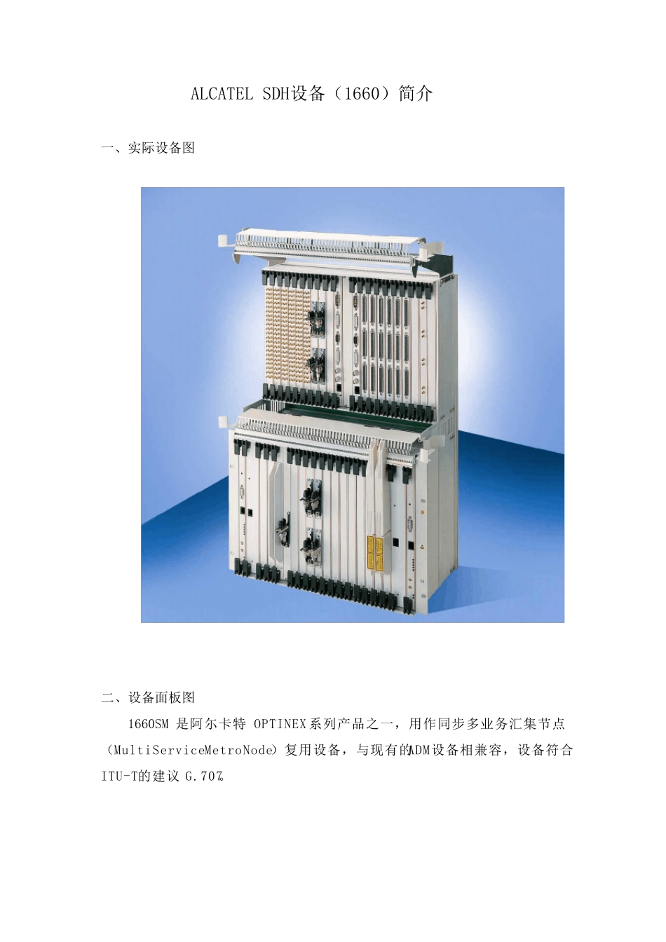 ALCATELSDH设备(1660)介绍_第1页