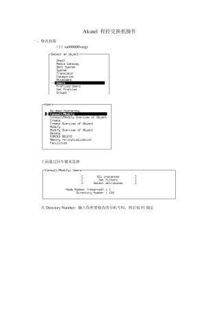 Alcatel程控交换机操作