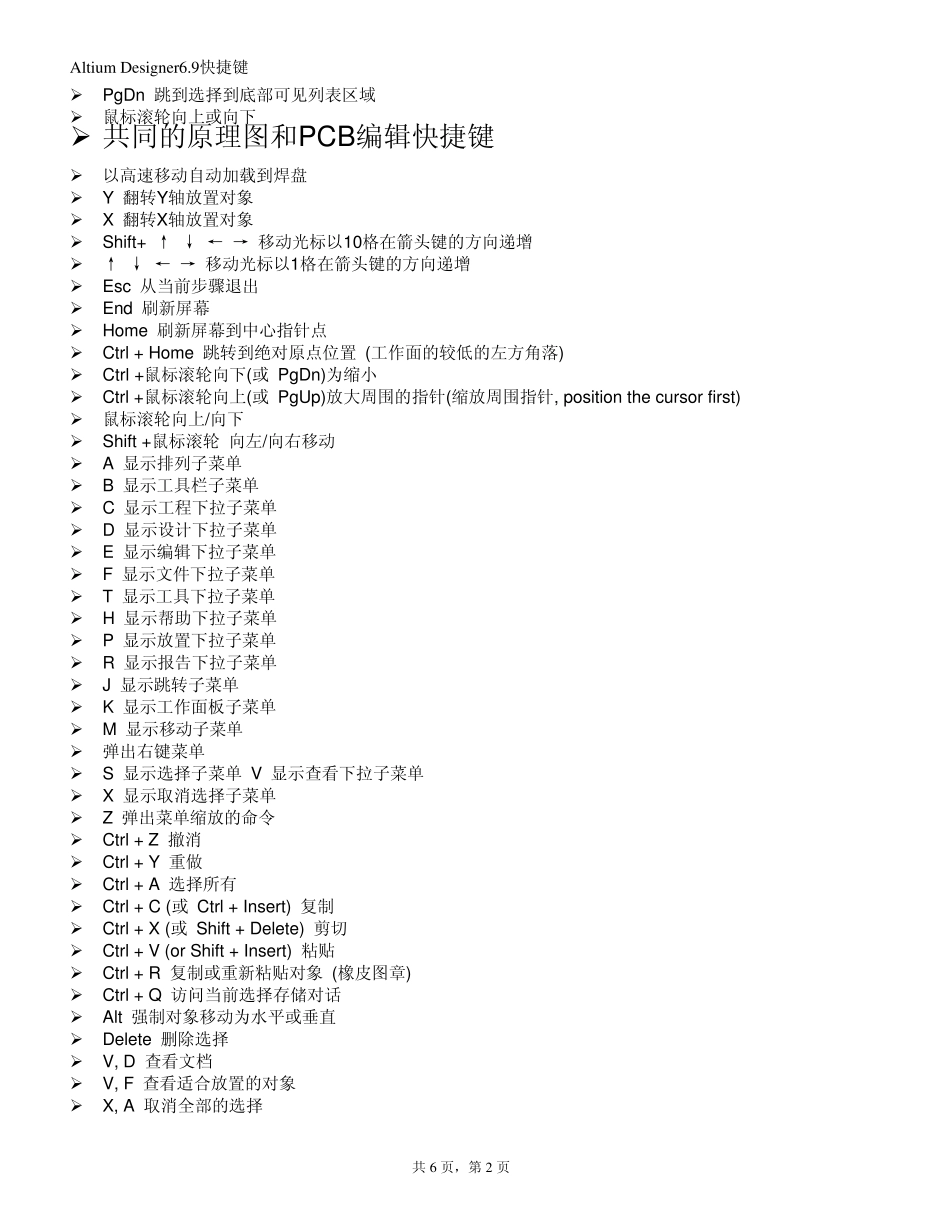 AltiumDesigner6.9快捷键整理版_第2页