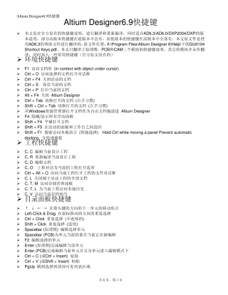 AltiumDesigner6.9快捷键整理版