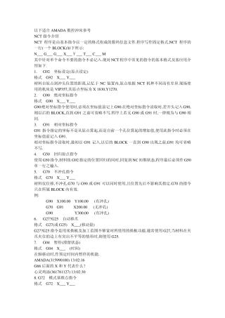 AMADA数控冲床指令介绍