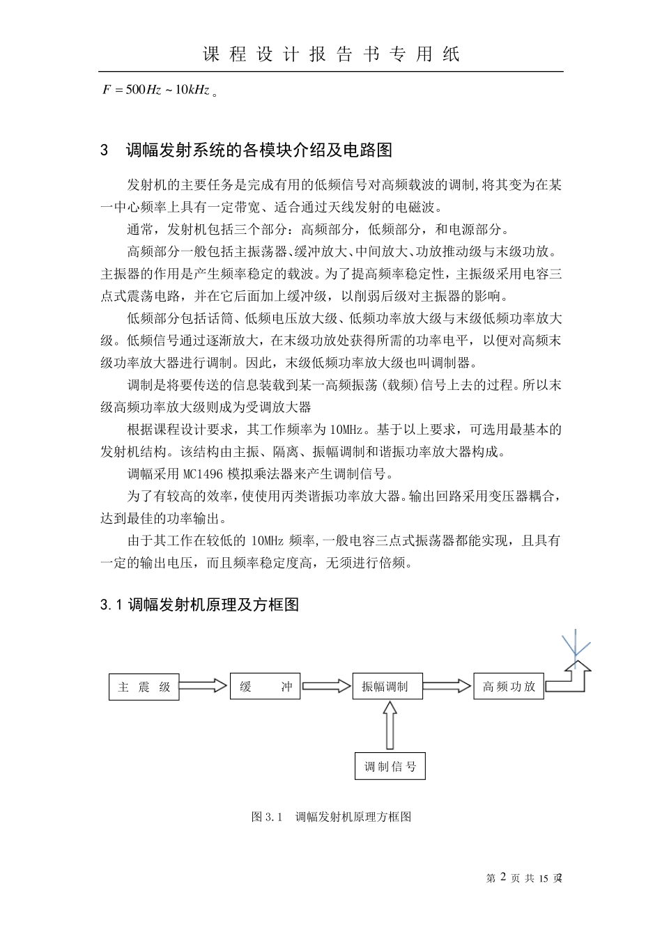 AM调幅发射机课程设计_第3页