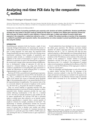 AnalyzingrealtimePCRdatabythecomparativeC(T)method