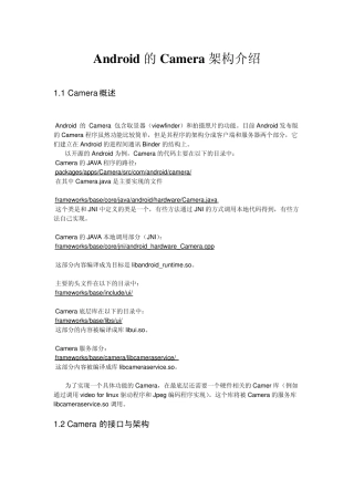 AndroidCamera框架
