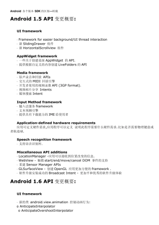 Android各版本SDK的区别