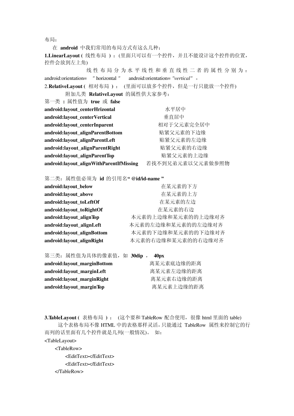 Android页面布局总结_第1页