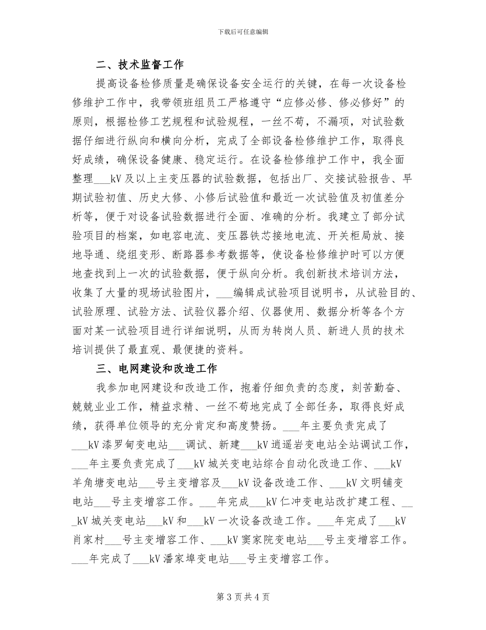 2024电力专业技术个人总结_第3页