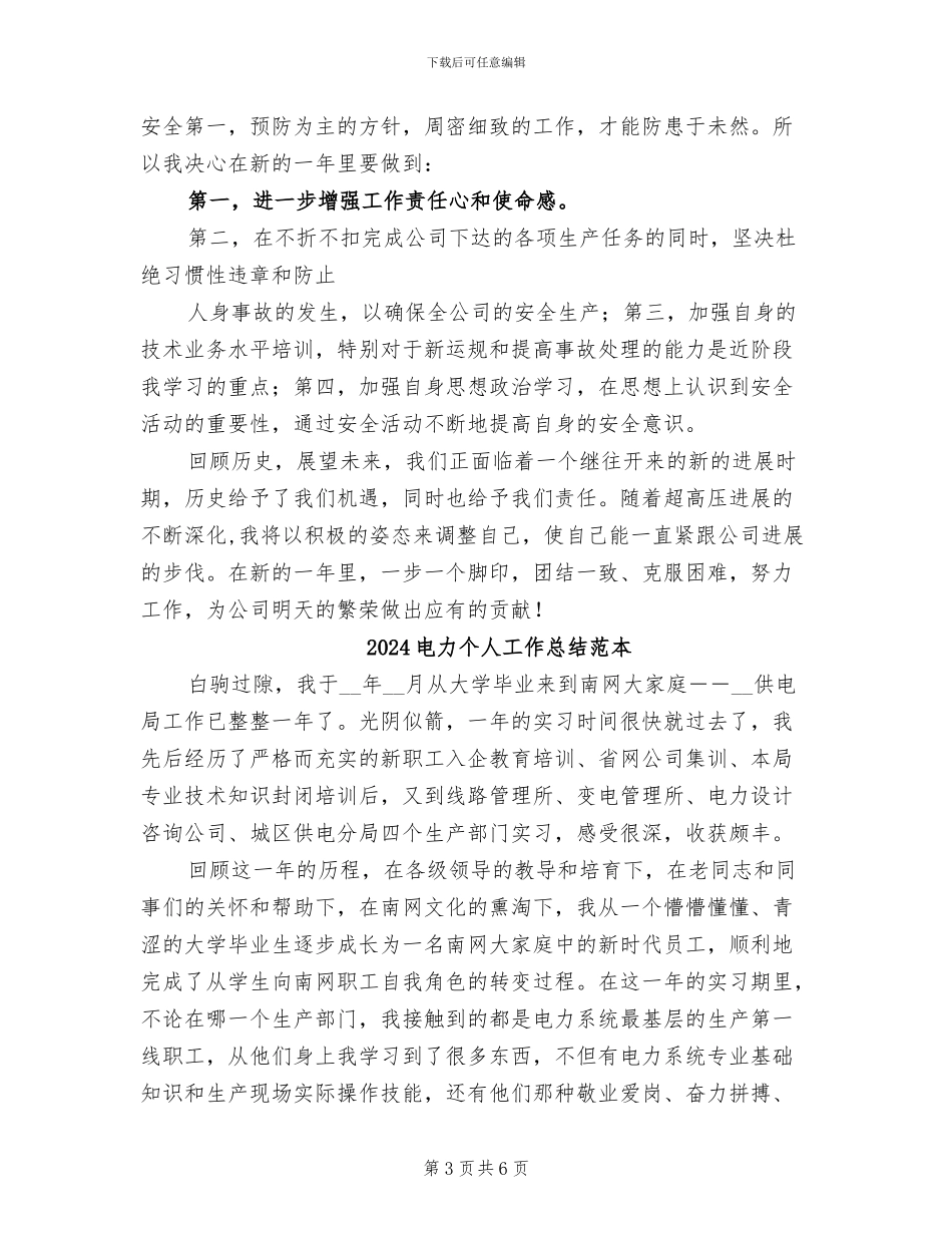 2024电力个人工作总结_第3页