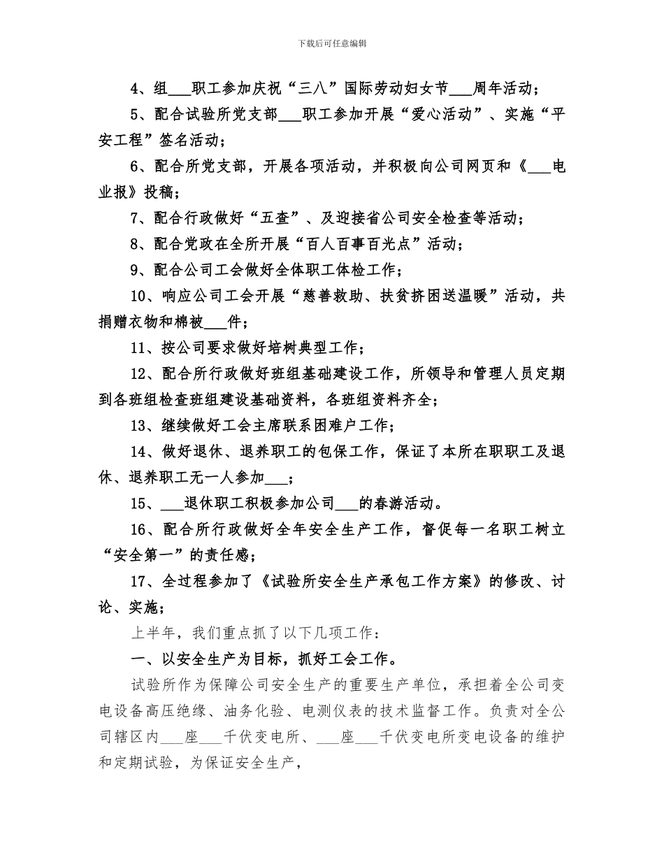 2024电力公司试验所上半年工作总结_第2页