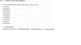 ansys_lsdyna材料模型与单元类型
