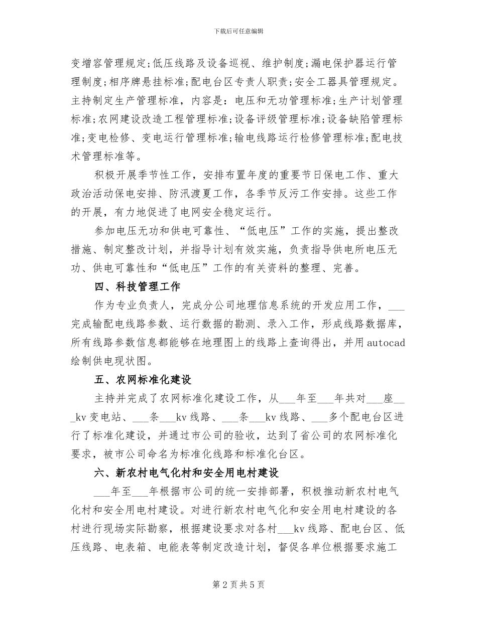 2024电力技术年终总结_第2页