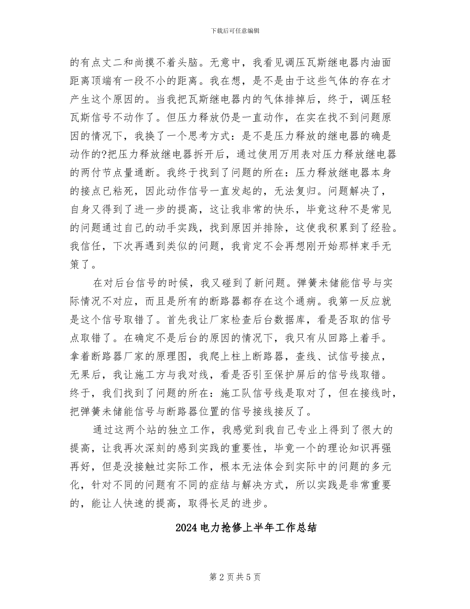 2024电力技术负责人工作总结_第2页