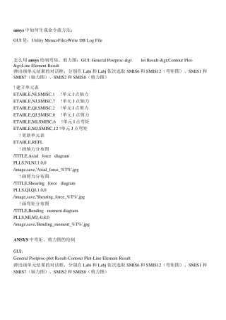 ANSYS中弯矩、剪力图的绘制