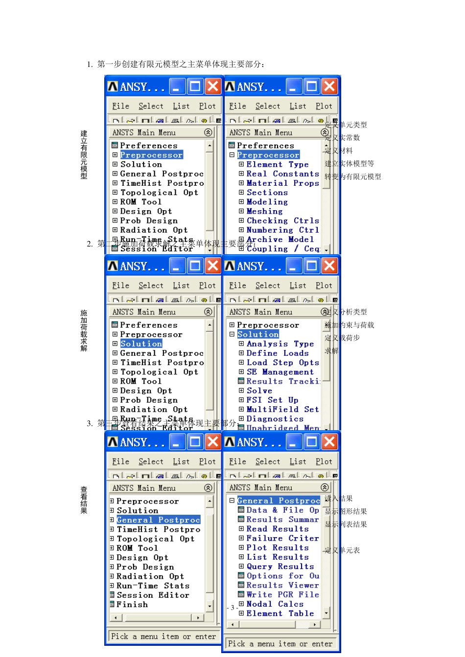 ANSYS分析基本步骤_第3页