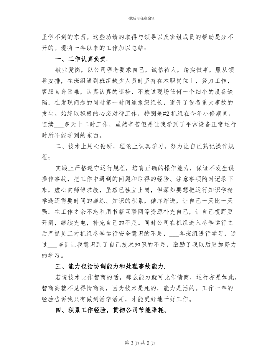 2024电厂个人专业技术总结_第3页