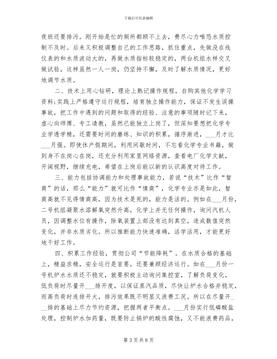 2024电厂个人工作总结_第3页
