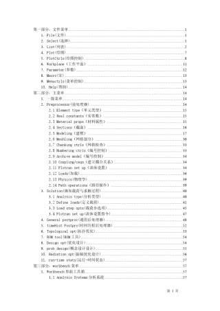 ANSYS菜单中英文对照