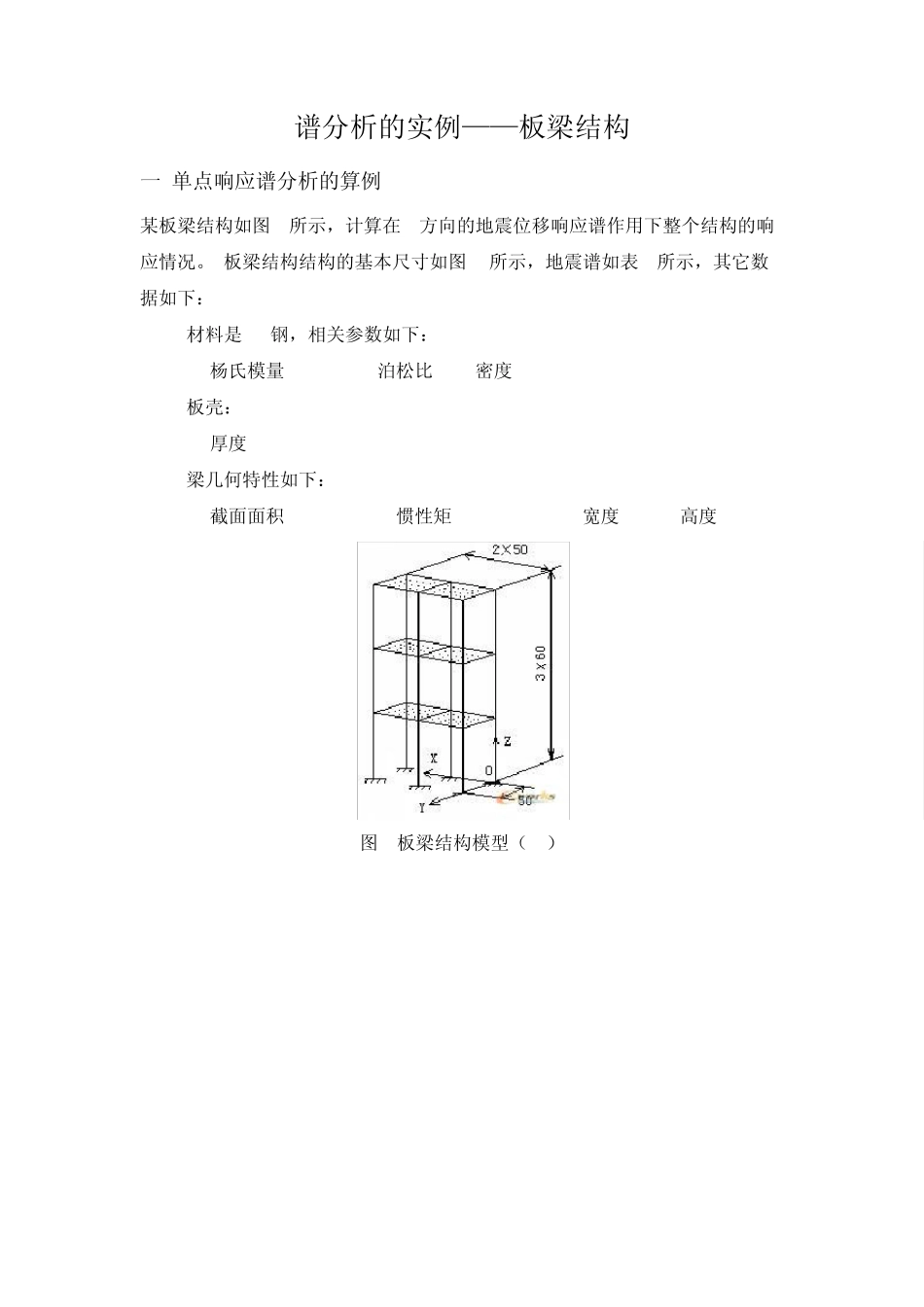 ANSYS谱分析的实例——板梁结构_第1页
