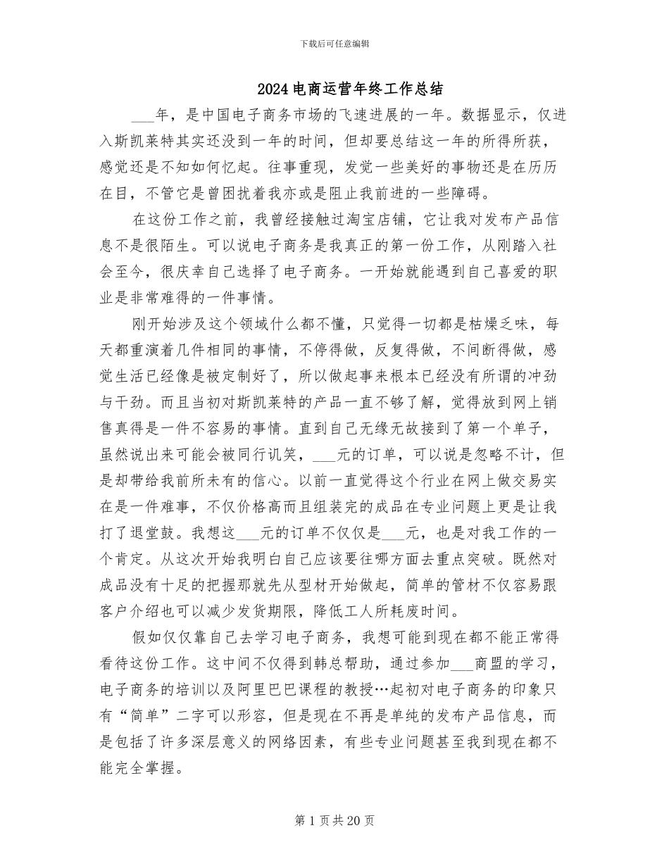 2024电商运营年终工作总结_第1页