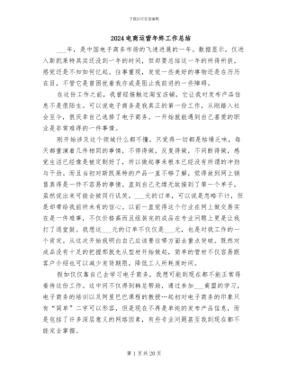 2024电商运营年终工作总结
