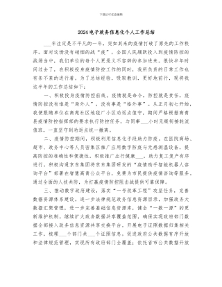 2024电子政务信息化个人工作总结
