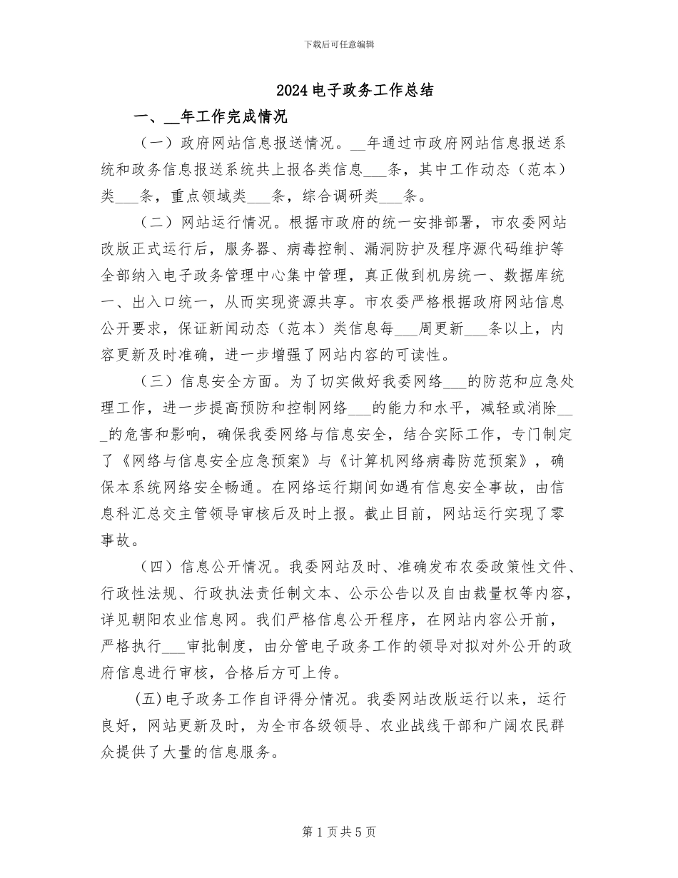 2024电子政务工作总结_第1页