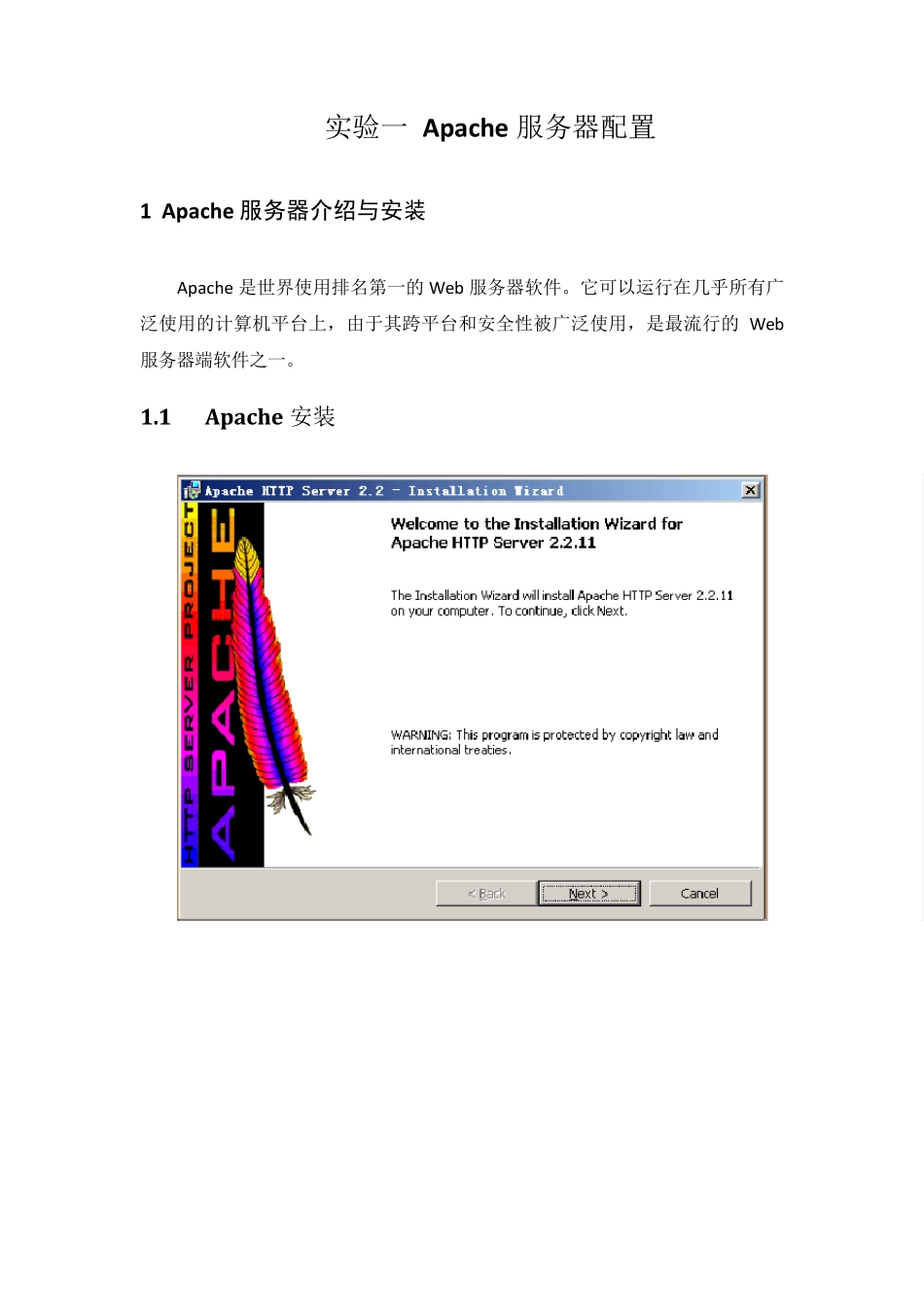 Apache服务器虚拟主机虚拟目录配置_第1页