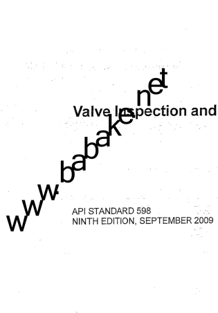 API5982009阀门检验和试验
