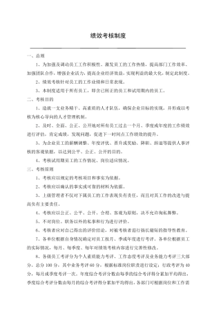 APP平台企业绩效考核制度10172