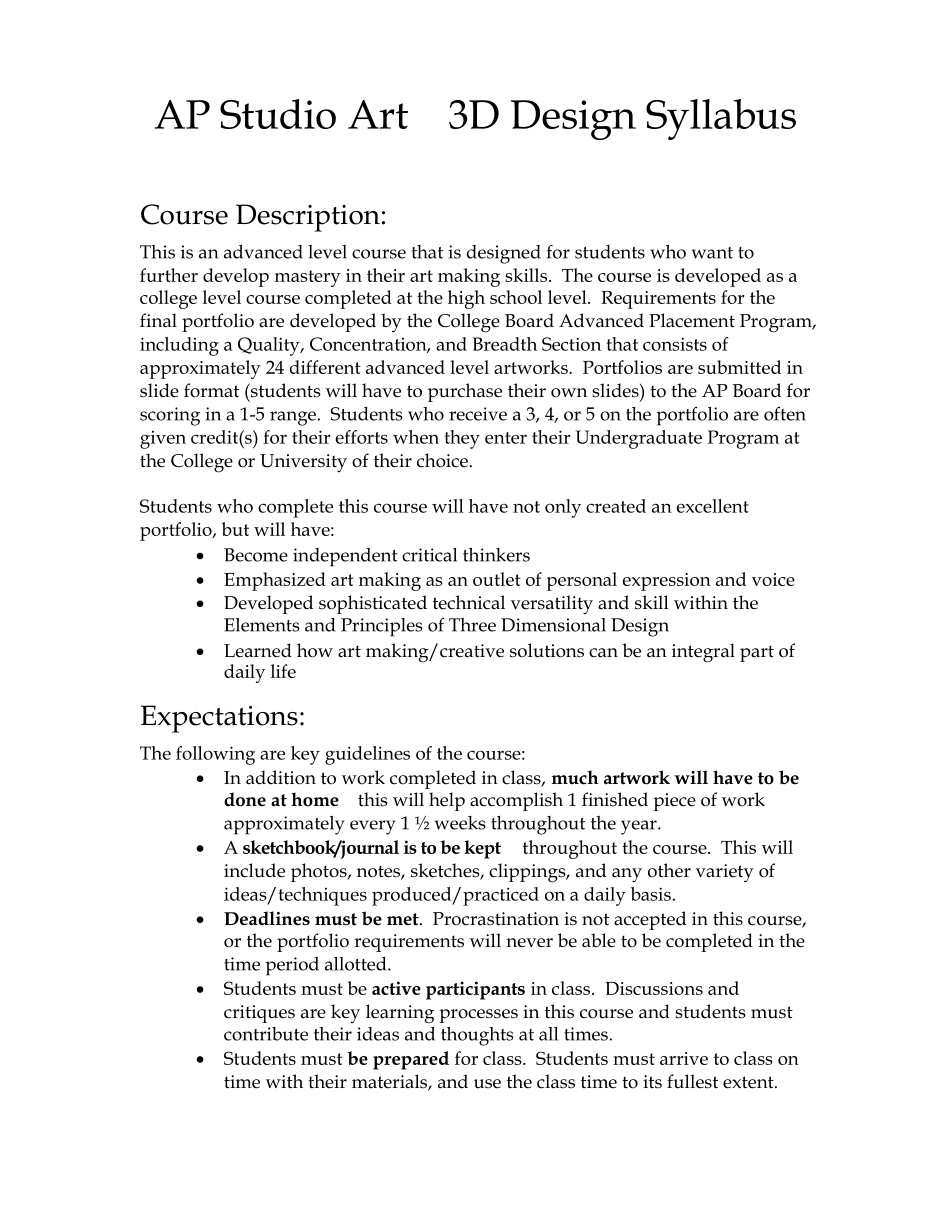 APStudioArt–3DDesignSyllabus_第1页