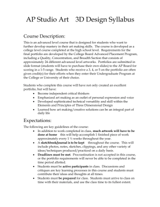 APStudioArt–3DDesignSyllabus