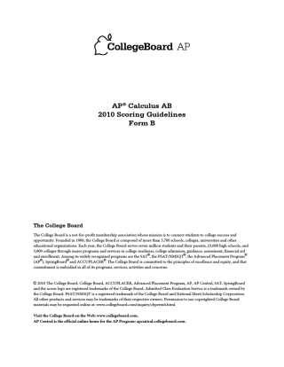 AP微积分AB2010真题及答案