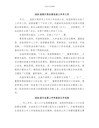 2024省统计局全面总结上半年工作